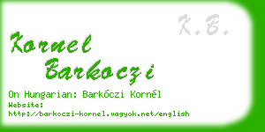 kornel barkoczi business card