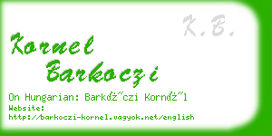 kornel barkoczi business card